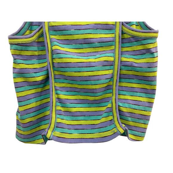 Anthropologie Ribbed Racer Striped Tank Top Sleeveless Printed XL Boho Sporty - Picture 7 of 12
